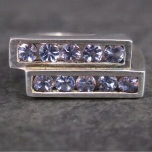 Elegant Rare Vintage Blueish purple Sterling Silver Market 925.